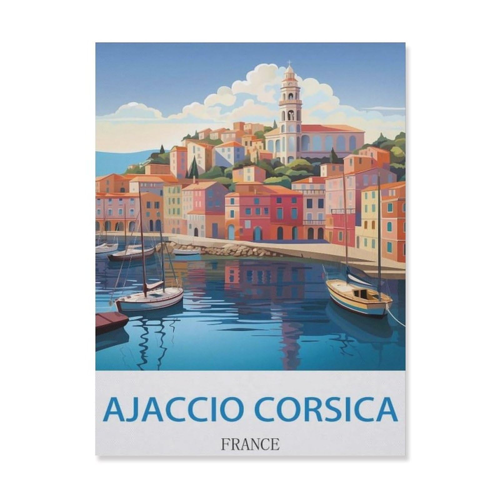 Vintage Wall Decor Metal Poster Plaque，Ajaccio Corsica France，Sign Farmhousenostalgic Tin Sign For Home Cofe Kitchen Pub Bar Wall Decor(15x30cm）6x12 inch-EF26