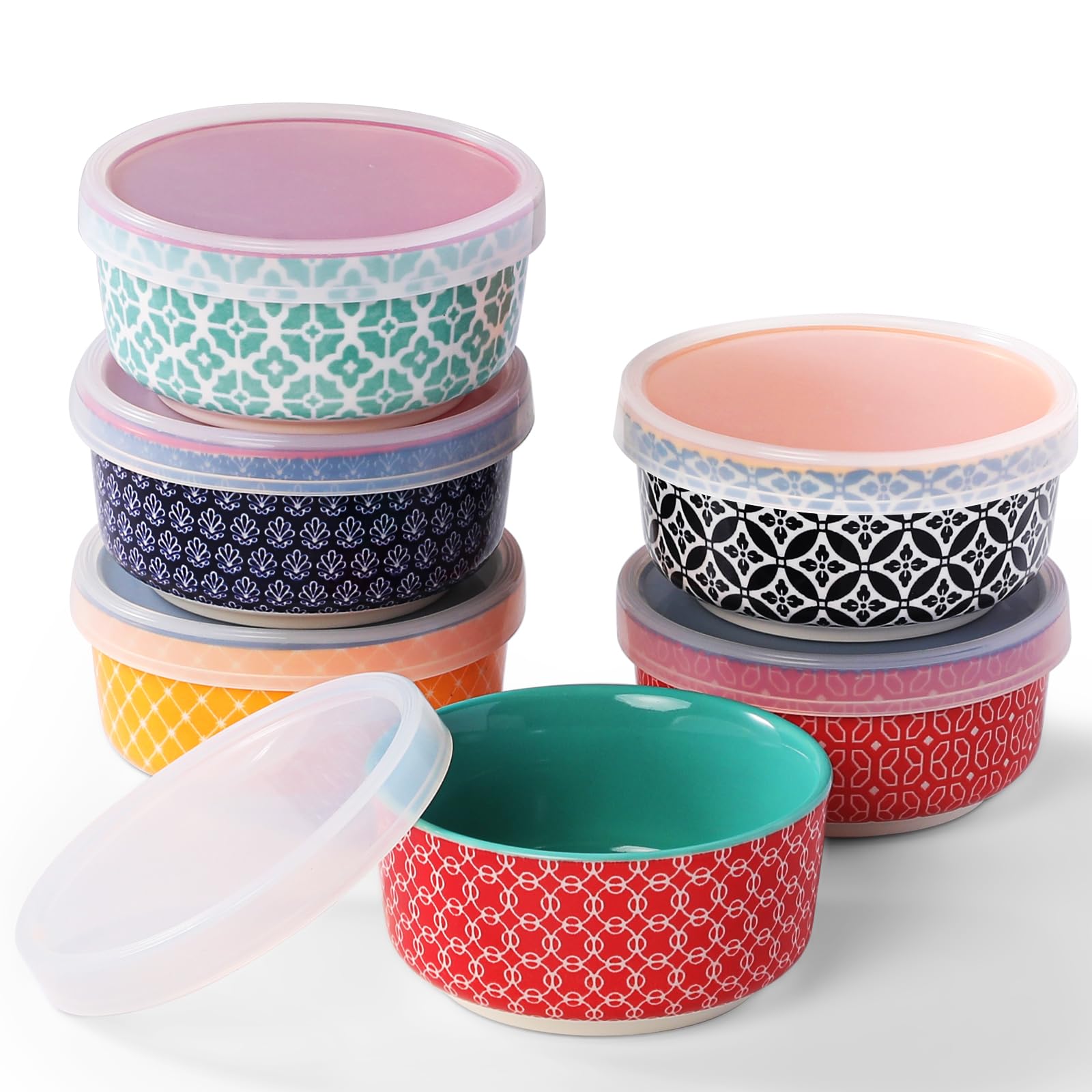DOWAN Set 6 Ciotole Piccole In Ceramica Da 226g | Multicolore Per Dessert, Salse E Zuppe | Diametro 10,2 Cm | Lavabili In Lavastoviglie - 2