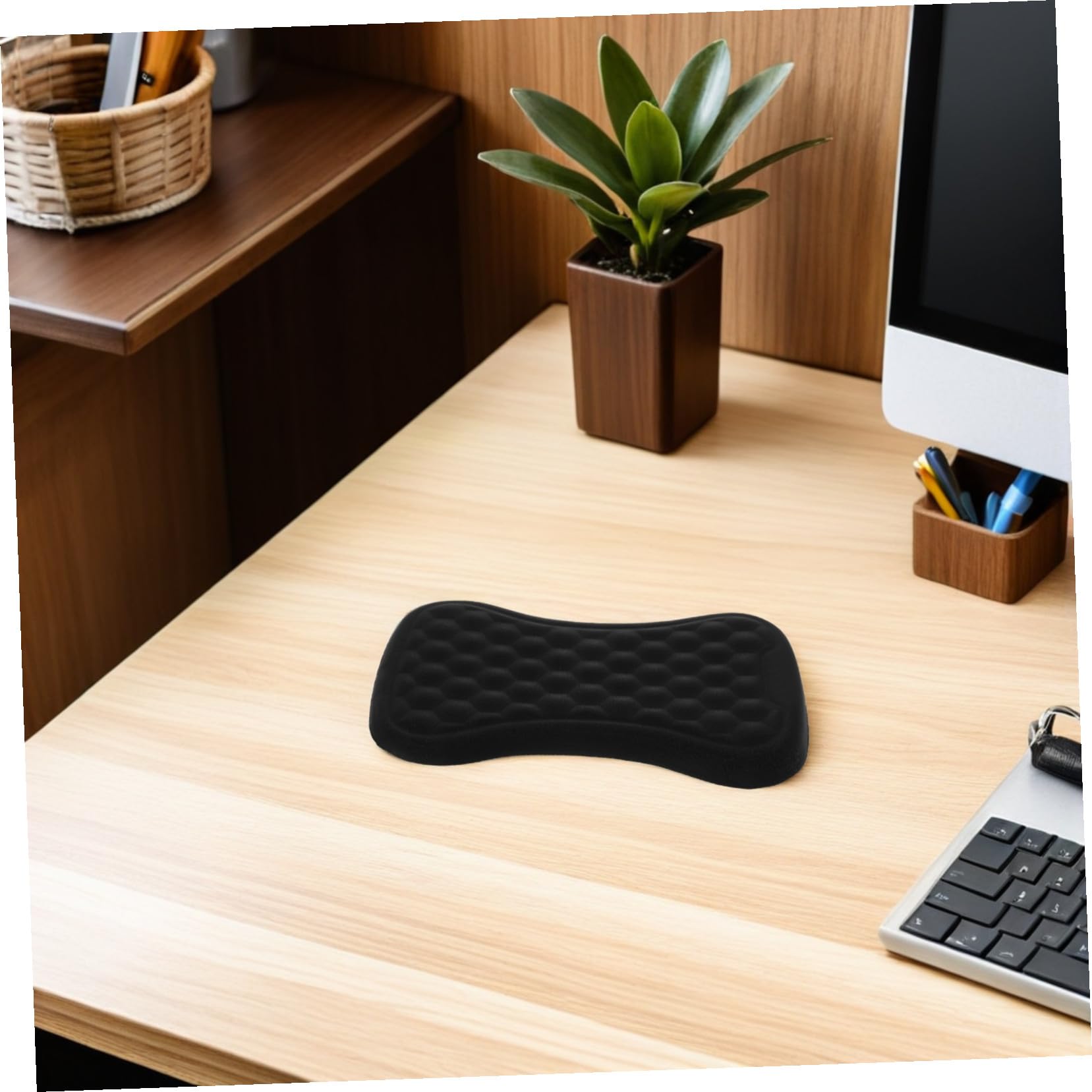 2 Pezzi Resto del polso da tastiera tappetino da polso per mouse poggiapolsi ergonomico da gioco Black