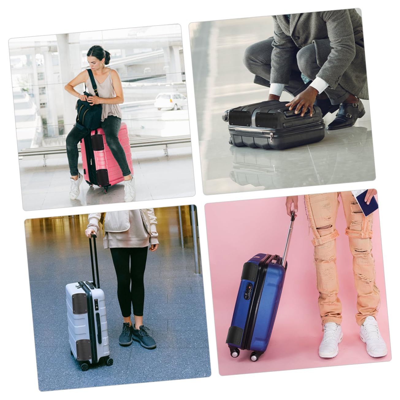 Zerodeko 4 Set Scatola Di Protezione Per Valigia Da Viaggio Accessori Valigia Resistente Accessori Valigia Nero Staccabile Chiaro Copertura Protettiva Dell'angolo Del Bagaglio 4 Pezzi*4
