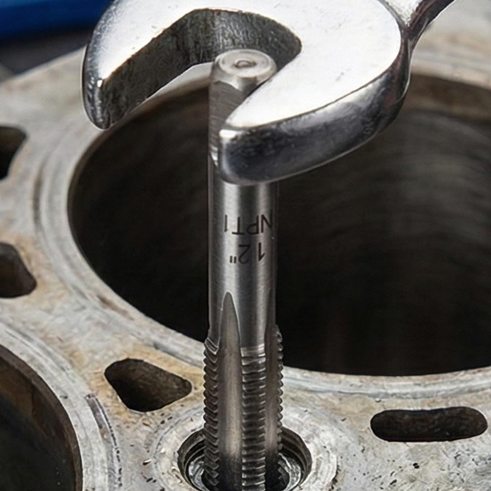 National Pipe - Set di 6 maschi per filettare a mano in acciaio al carbonio per riparazione di filettature, con valigetta, strumento di rimozione dei bulloni