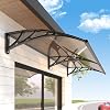 Toldo para Exterior, 40x60in Resistente a UV y Lluvia, Protección para Puerta | Bloquea Sol y Nieve, Reduce Acumulación de Calor, Voladizo de Policarbonato de 5mm para Patio/Pórtico Exterior, Soporte de ABS Reforzado 1