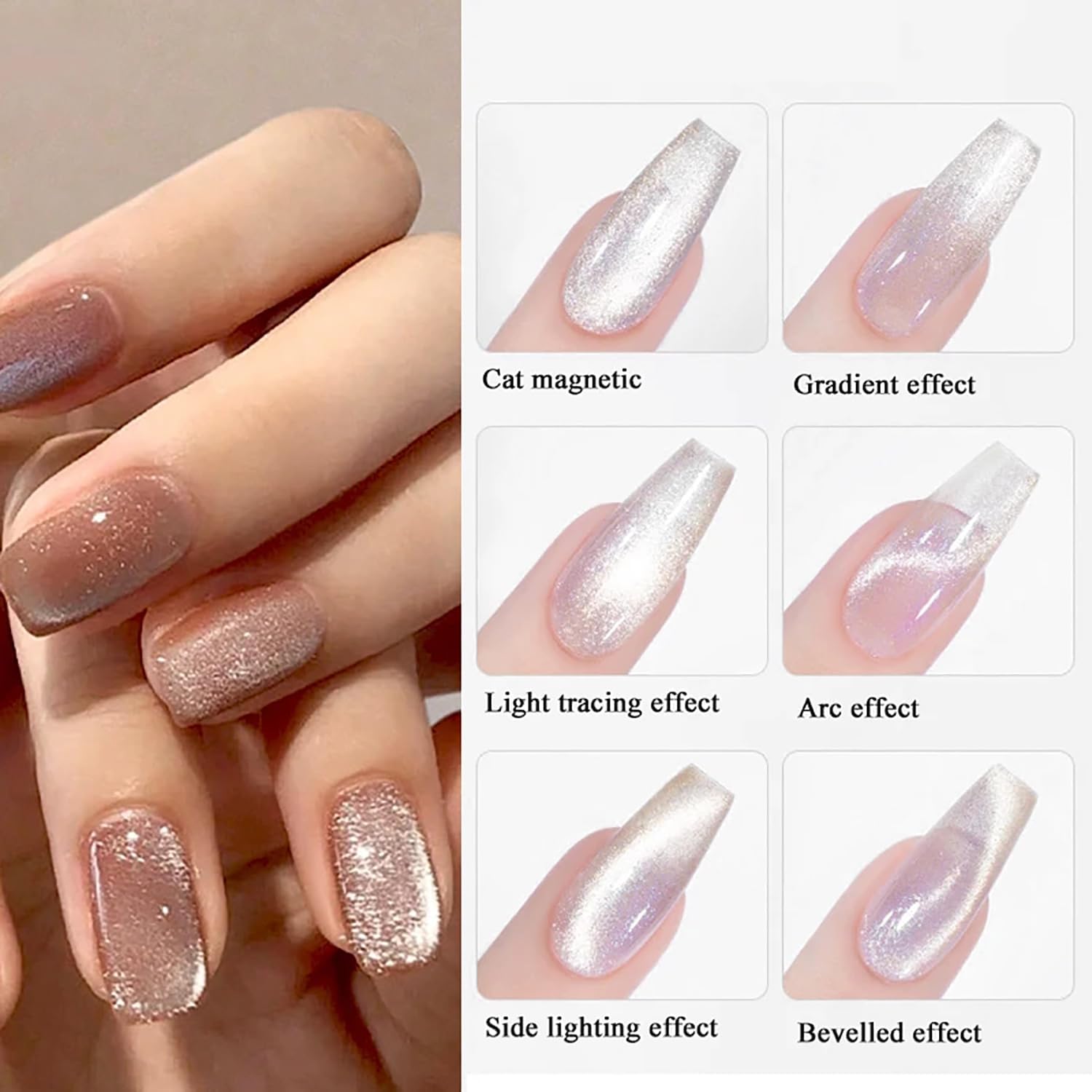 COSTICA 1Pcs Big Gold Cylinder Nail Magnet For Cat Eye Nails Designs Magnet Pens Nail Art Tools Ombre Gradient Design Nail Art Cat Eye Magnet Sticks For Women Nails Polish Magnet Pens Wand (OG) 1