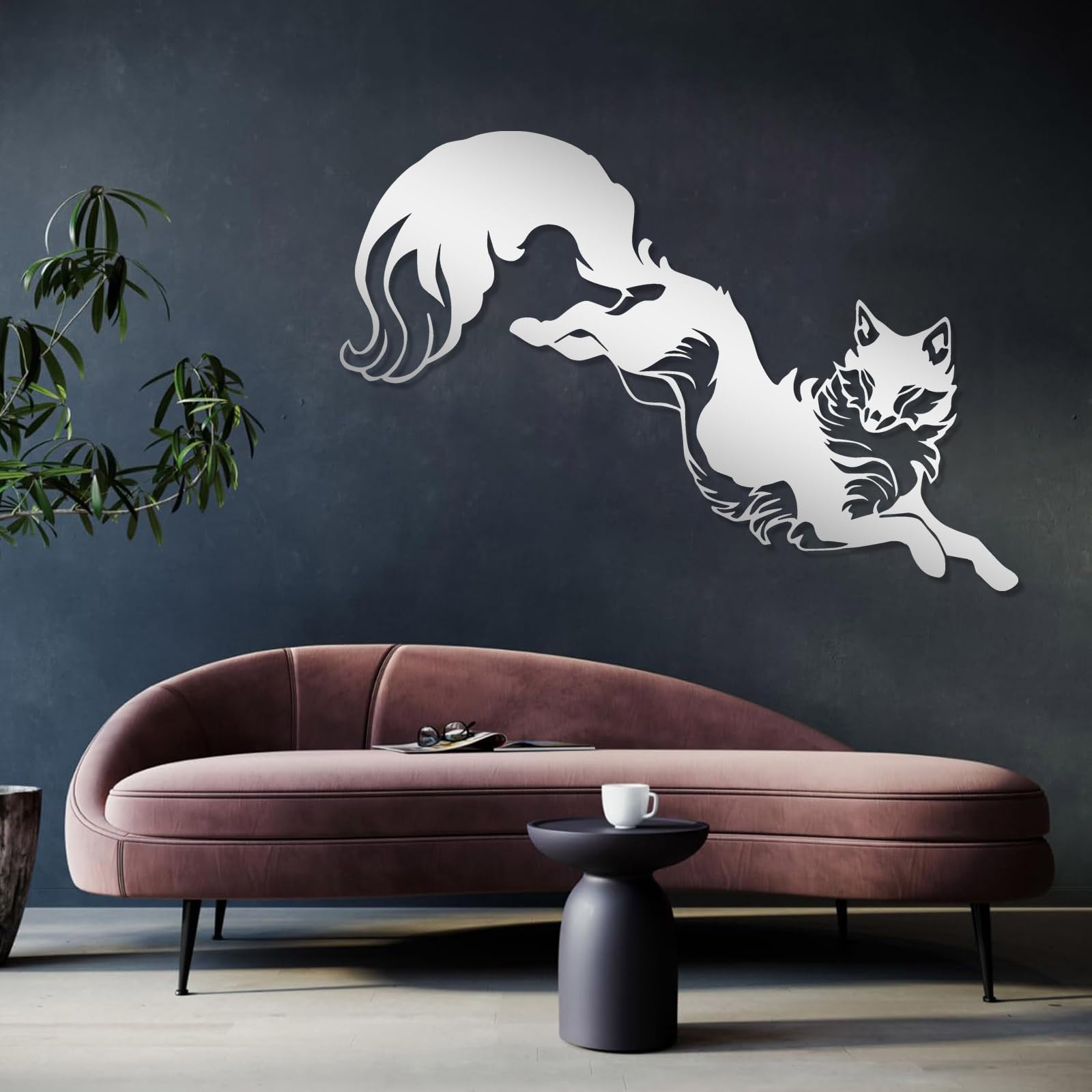 Decorazione da Parete in Metallo a Forma di Volpe, Decorazione per Animali Selvatici, Decorazione da Fattoria, Decorazione per Soggiorno, Regalo per Amanti della Fauna se