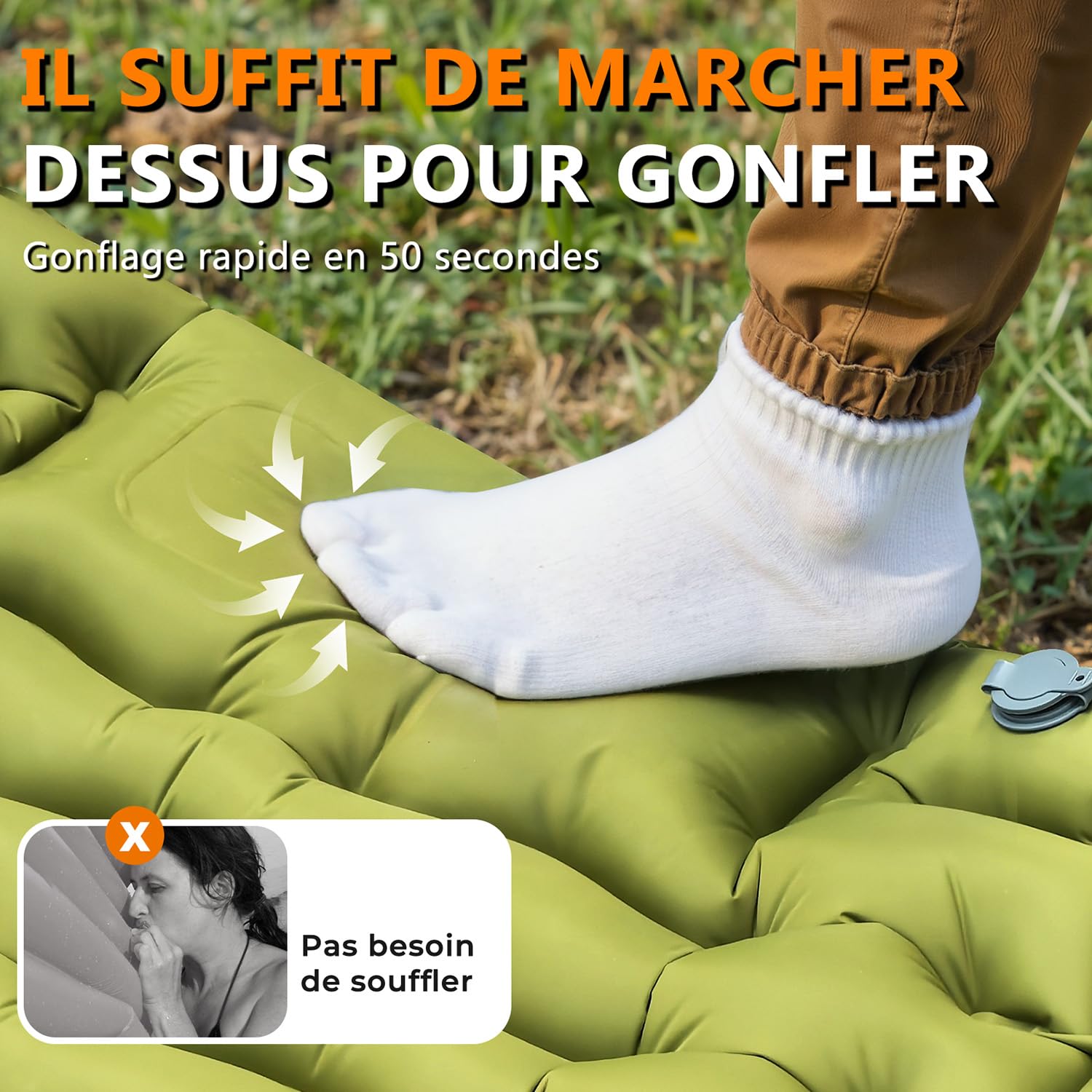 Matelas Gonflable 1 Place, Matelas Gonflable, Matelas de Plage-Vert