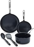 GreenPan Prime Midnight Hard Anodized Healthy Ceramic Nonstick 11 Piece Cookware Pots and Pans Set, PFAS-Free, Dishwasher Safe, Oven Safe, Black