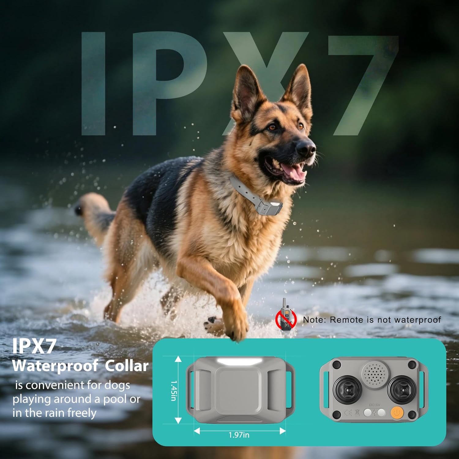 CanineJoy Dog Shock Collar – 4800ft Dog Training Collar with Remote, IPX7 Waterproof & Rechargeable E-Collar with 4 Training Modes, Security Lock, for Large Medium Small Dogs(7-130lbs)