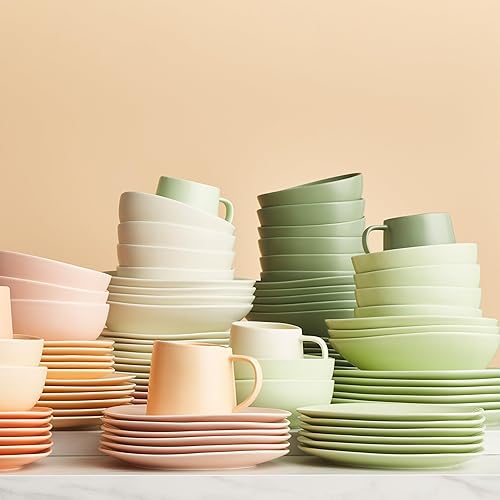 Miniatura 5 de Stone Lain Porposed value Delilah - Juego de platos de porcelana (8 pulgadas, 6 unidades), color verde lima