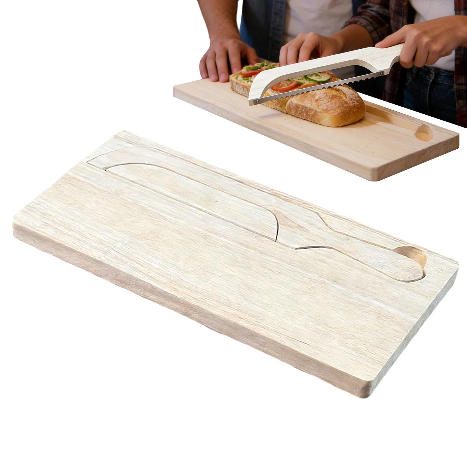 Tabla De Cortar Pan Con Utensilios De Hornear Grandes