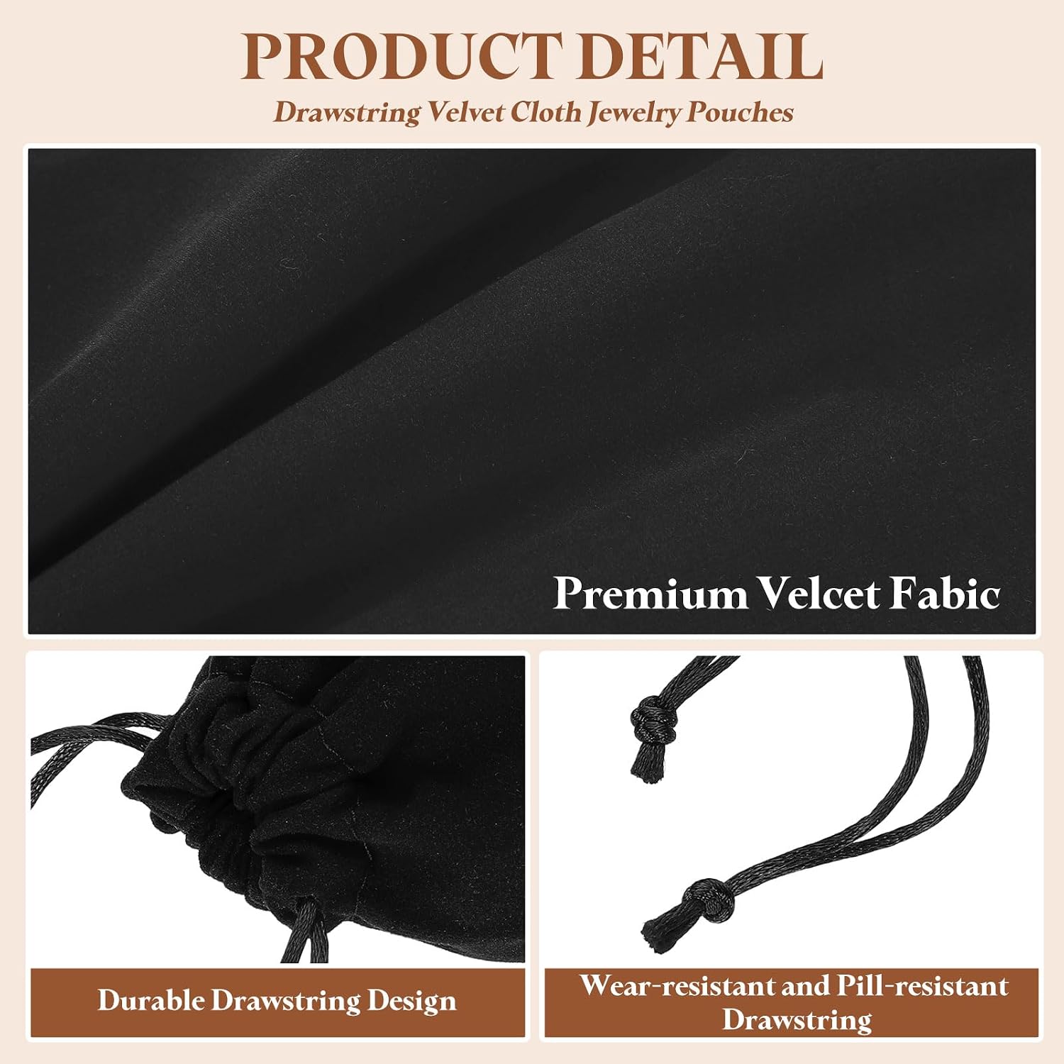 PATIKIL Velvet Gift Bags 7.8" x 5.9" Black 24Pcs Velvet Drawstring Bag image 3