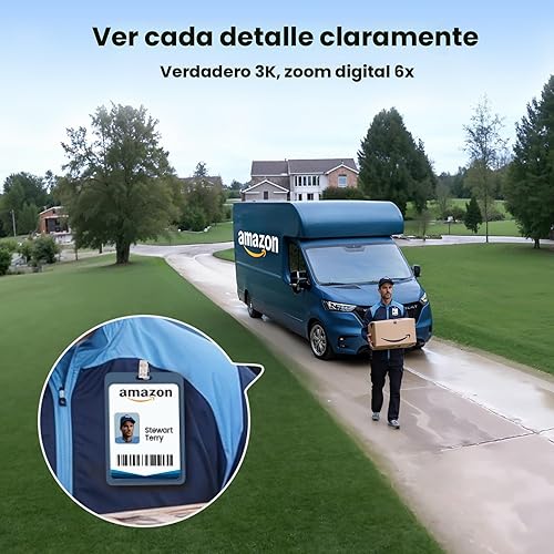 Miniatura 7 de aosu Cámaras de seguridad inalámbricas para exteriores - Cámara de reflector de 400 lúmenes alimentada por energía solar de 3K5MP, vigilancia