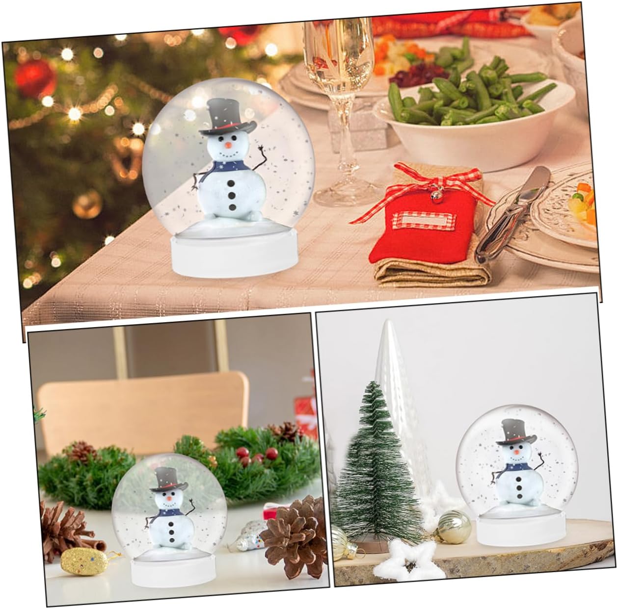 48pcs Plastic Water Globes for Snow Globe Crafts Fillable Water for Holiday Decorations and Creative Projects
