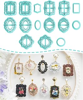 15-Piece Vintage Frame Clay Cutters for Polymer Clay Earrings