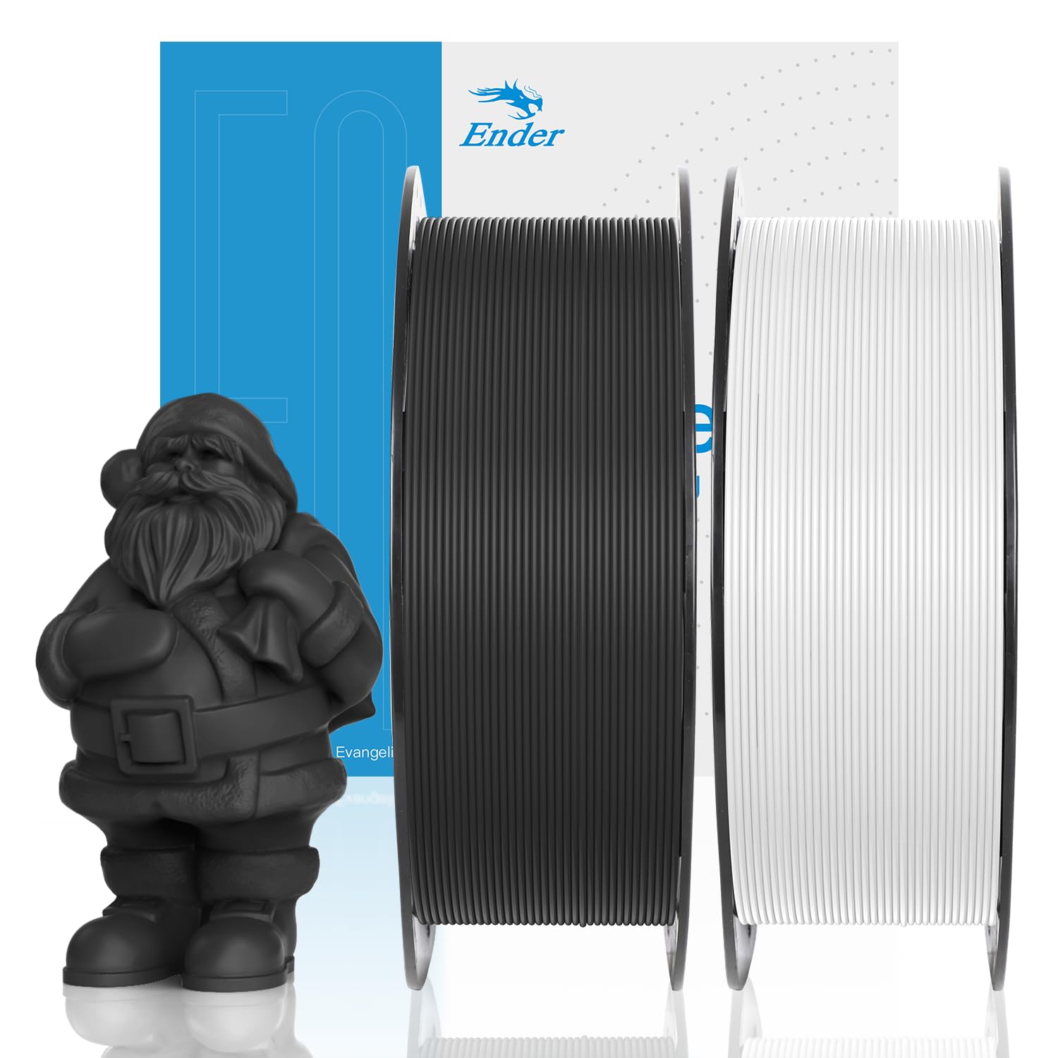 Official Creality PLA 3D Printer Filament, Ender PLA 3D Printer PLA Filament 1.75mm, Dimensional Accuracy +/- 0.02 mm, No-Tangling and Strong Bonding, 1KG Spool PLA (2.2lbs)*2 Pack