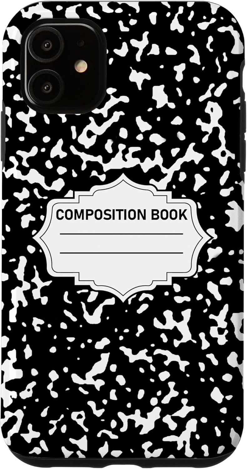 Composition Note Book Back To School Abstract Retro Case for iPhone 12/12 Pro
