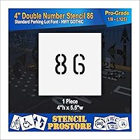 Vista 23 de Plantillas para pavimento, bordillo y WheelStop, plantilla de doble número de 4 pulgadas, (18), 4 x 4 x 1/16 pulgadas, livianas