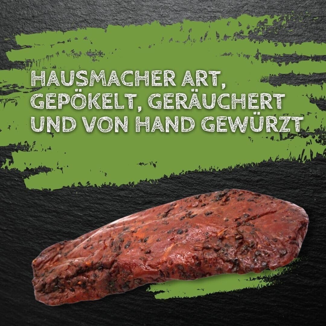 Putenrauchfleisch 250g Protein Snack ohne Zuckerzusatz ca. 60g Protein Geräucherte Putenlende aus 100% deutschem Putenfleisch High Protein herzhaft gewürzt proteinreich ready to eat Metzgerei Bühler