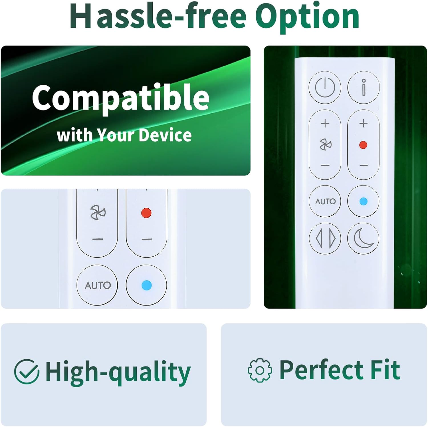 New Remote Control Replacement for Dyson Hot+Cool Gen1 HP10 Fan(White)