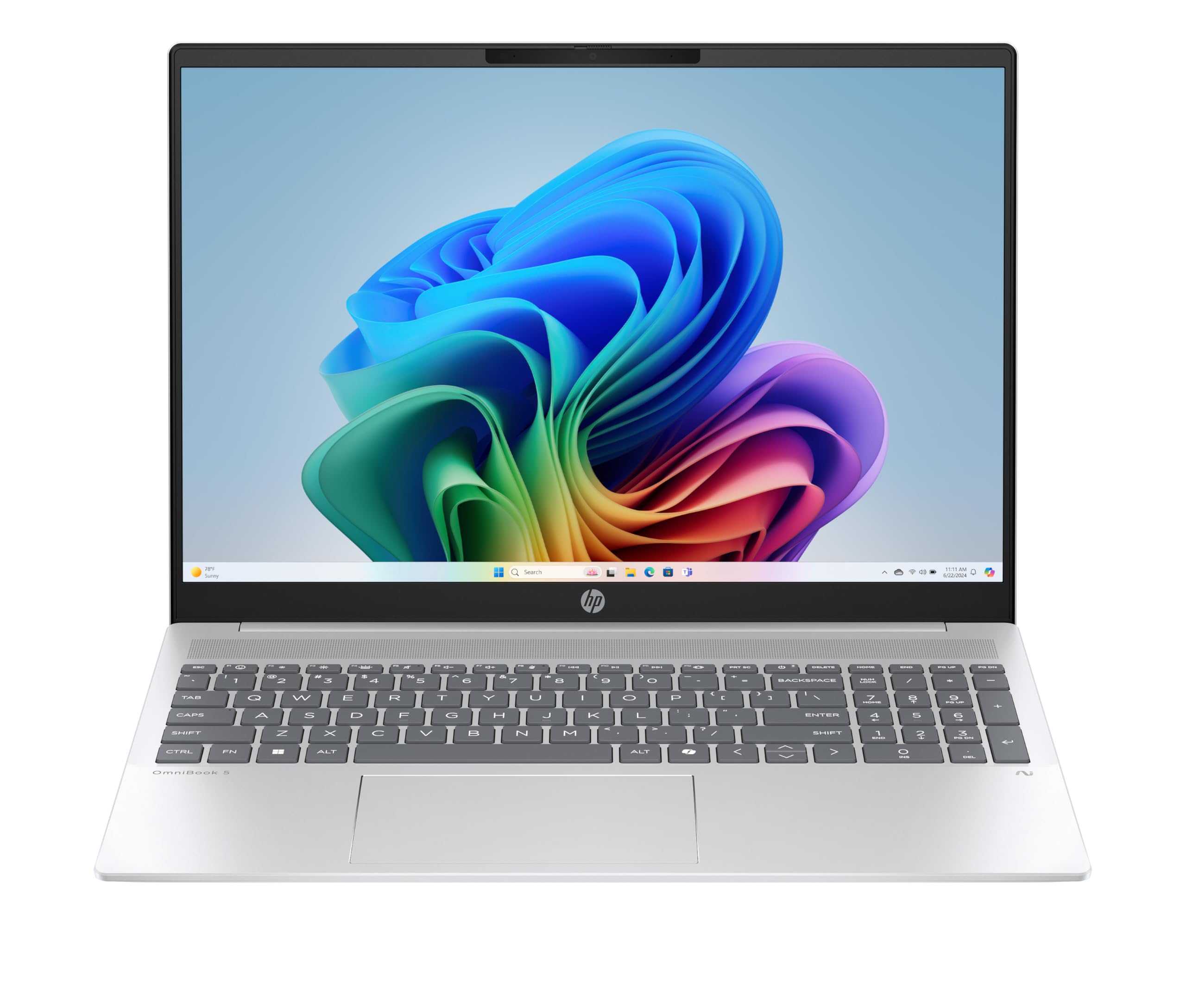 HP OmniBook 5 16-ag1004s, Notebook, (Processore AMD Ryzen AI 7 350, 24GB RAM, 512GB SSD, Windows 11), Lavoro d'ufficio avanzato, Multitasking, Computer portatile, Tastiera Italiana QWERTY, Argento