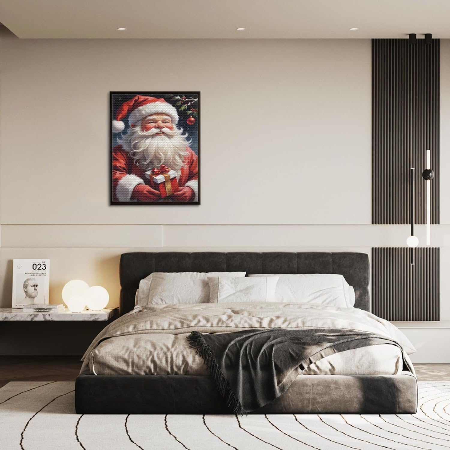 IMLQJES 5D Santa Claus Diamond Painting Kits for Adult - DIY Christmas Diamond Art - Happy Santa Claus Full Round Drill Crystal Embroidery Cross Stitch - for Wall Office Decor 16x20 Inch