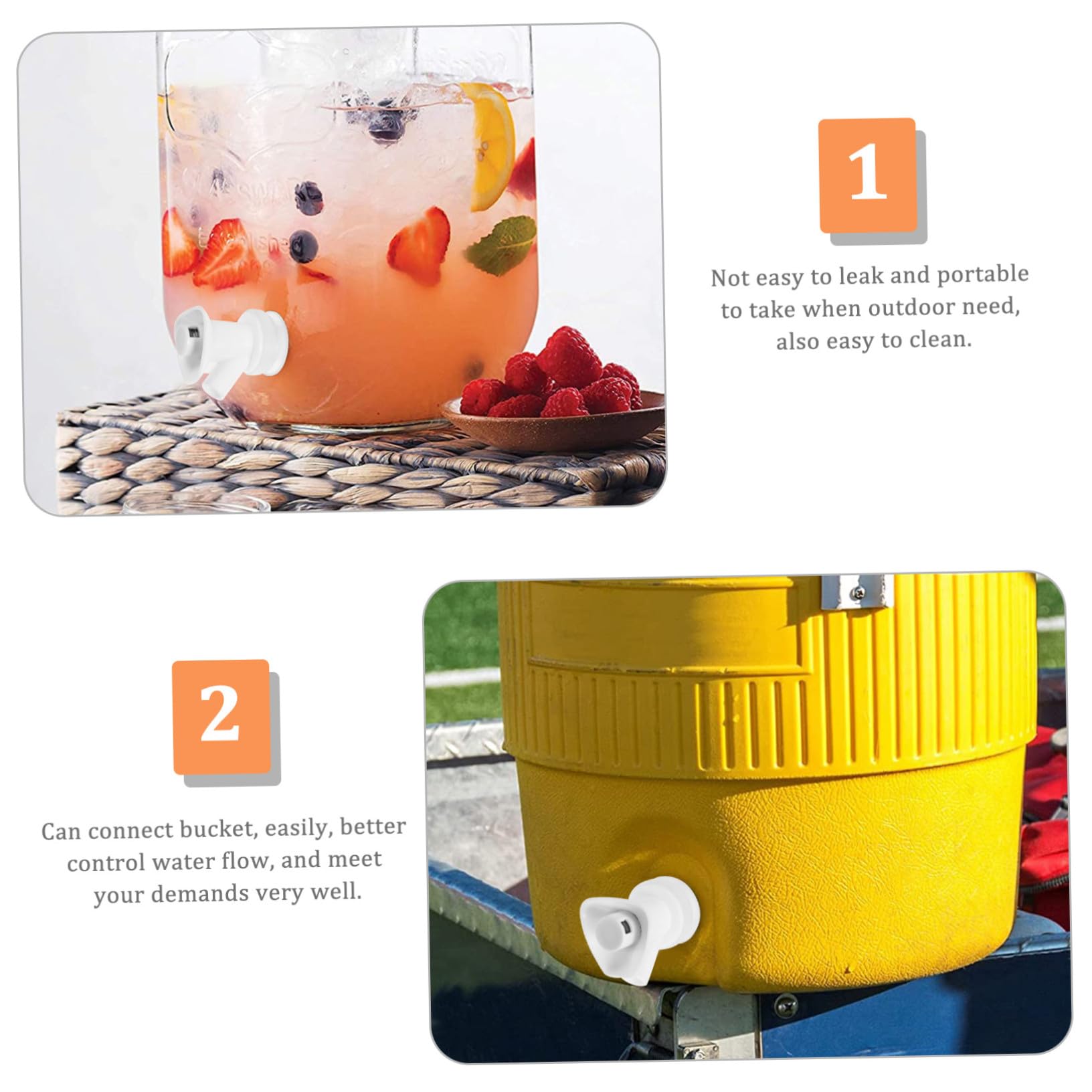 Alipis Rubinetto e Facile da Pulire in Bianco, Leggero per Dispenser Acqua in Bianco Antigoccia per Uso Esterno Contenitori e Secchi per Bevande
