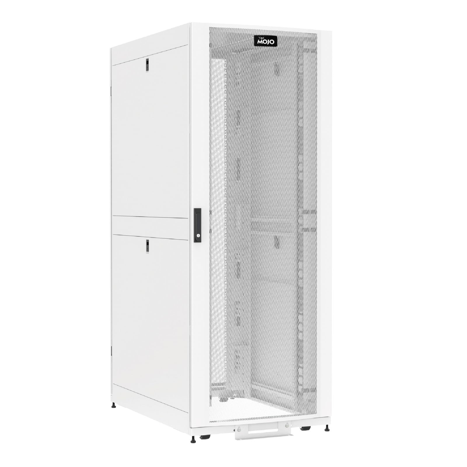 Tecmojo 42U Server Rack Cabinet - PRE-Assembled 32inch Width 48inch Depth IT Network Equipment Cabinet Rack Enclosure with Casters - 3000lbs Weight Capacity, White