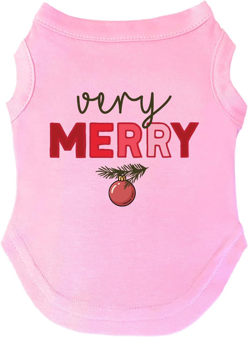 Very Merry Dog Hoodie | Fleece Lined |Leash Hole| Christmas | Merry & Bright | Holiday | Winter | Gift|Baby Pink, 4X-Large 1492