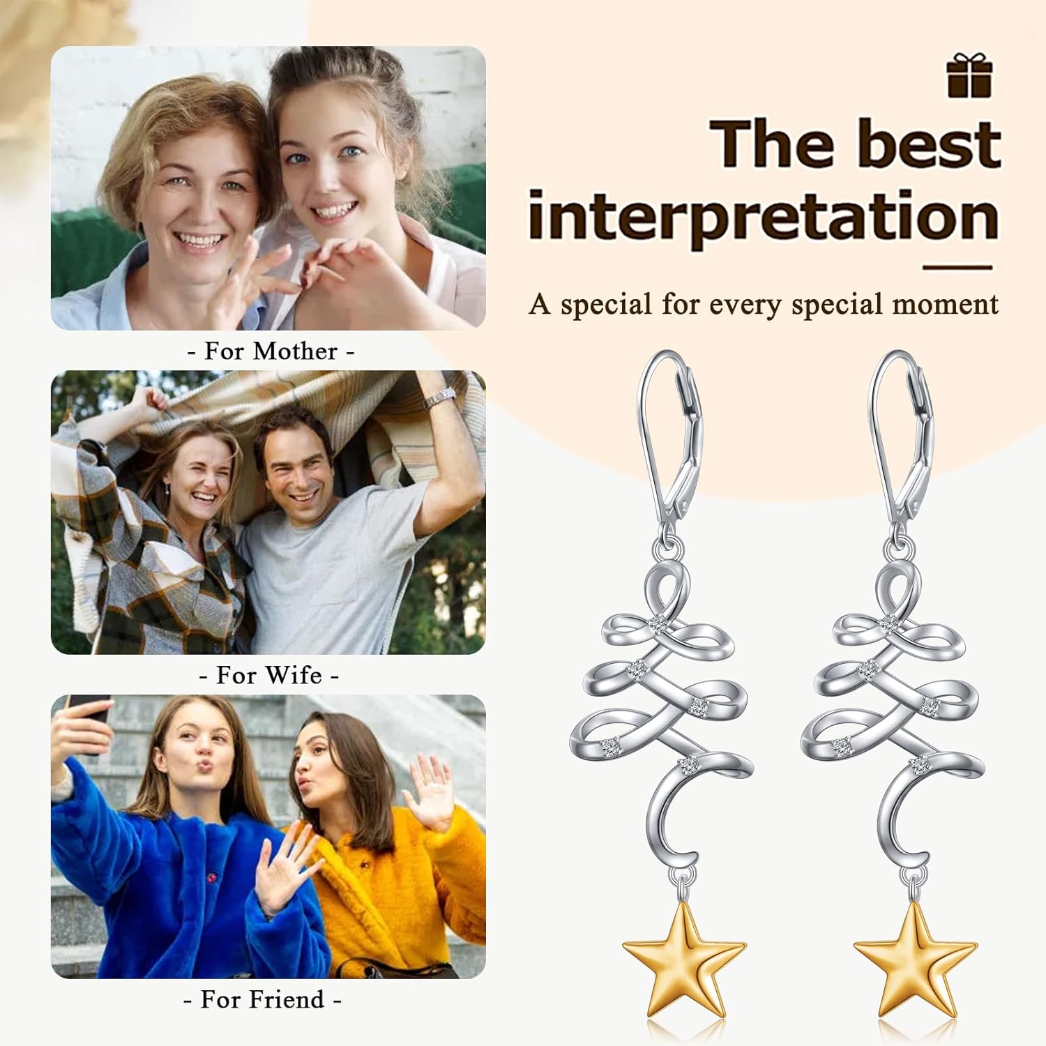 Hypoallergenic Dangle Earrings for Women 925 Sterling Silver Boho Bohemian Drop Dangling Earrings Hook Jewelry for Women