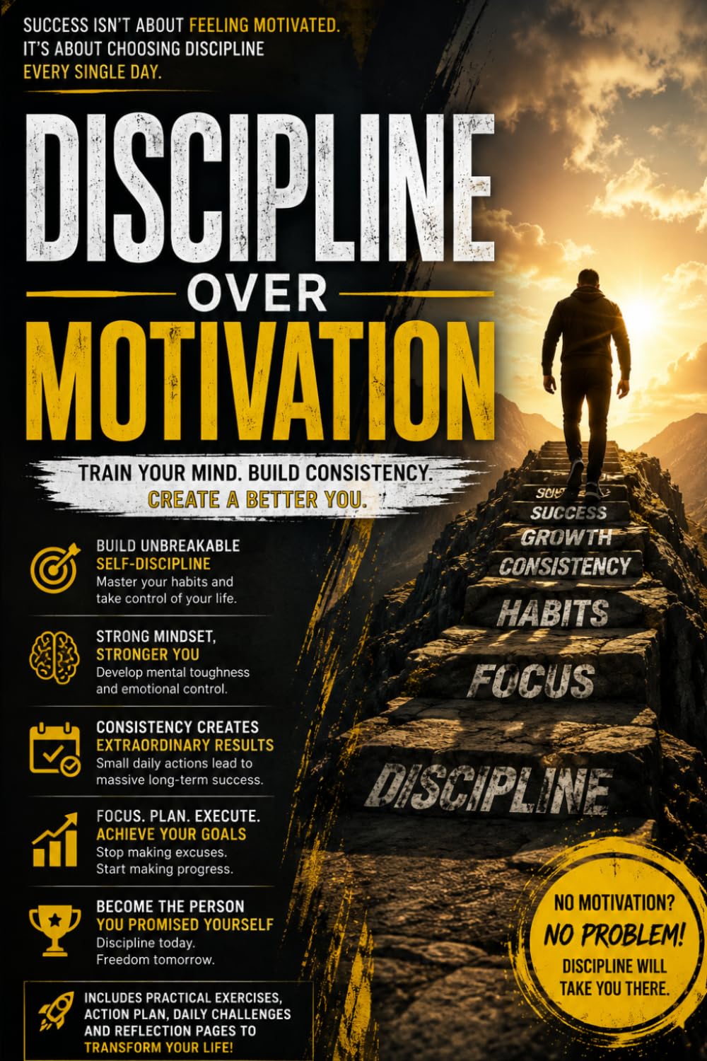 Discipline Over Motivation: Master Self-Discipline, Build Powerful Habits, Beat Procrastination, Stay Consistent Every Day, Increase Productivity.