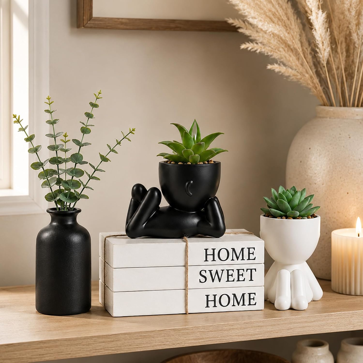 4PCS Farmhouse Home Decor Set, Room Shelf Table Decor Indoor
