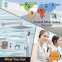 Vista 8 de Sistema de ducha montado a la pared, cromado, pulido, de lujo, para cuarto de baño, de SR Sun Rise