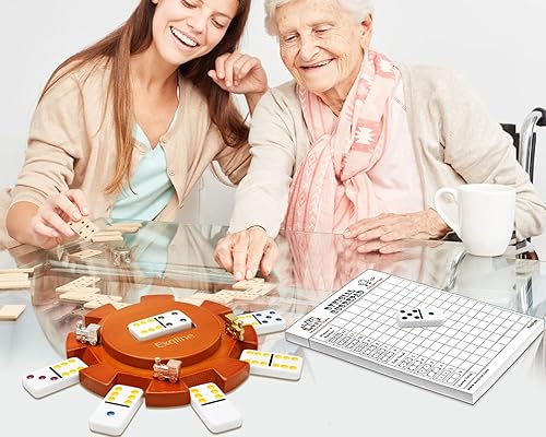 Miniatura 5 de Exqline Bloc de puntuación de tren mexicano, 70 hojas de dominó de pie de pollo y hojas de puntuación de tren mexicano de 8.3 x 5.5 pulgadas,