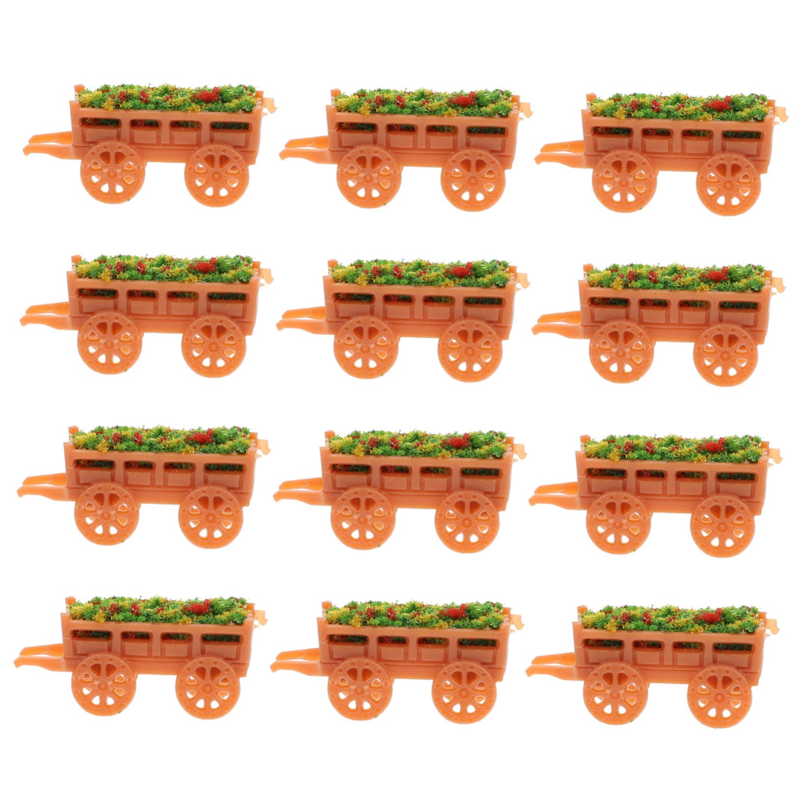 TOYANDONA 12Pcs Miniature Flower Wagons for Scene Layout Indoor Decoration Practical Miniature Ornaments for Landscaping for Sand Table Models and