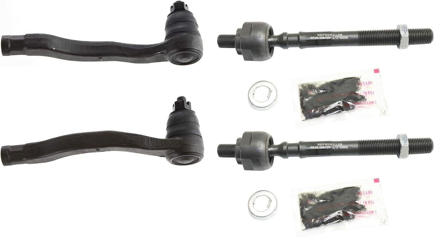 Garage-Pro Front Left & Right Inner and Outer Tie Rod End Replacement For Honda Civic 1996-2000