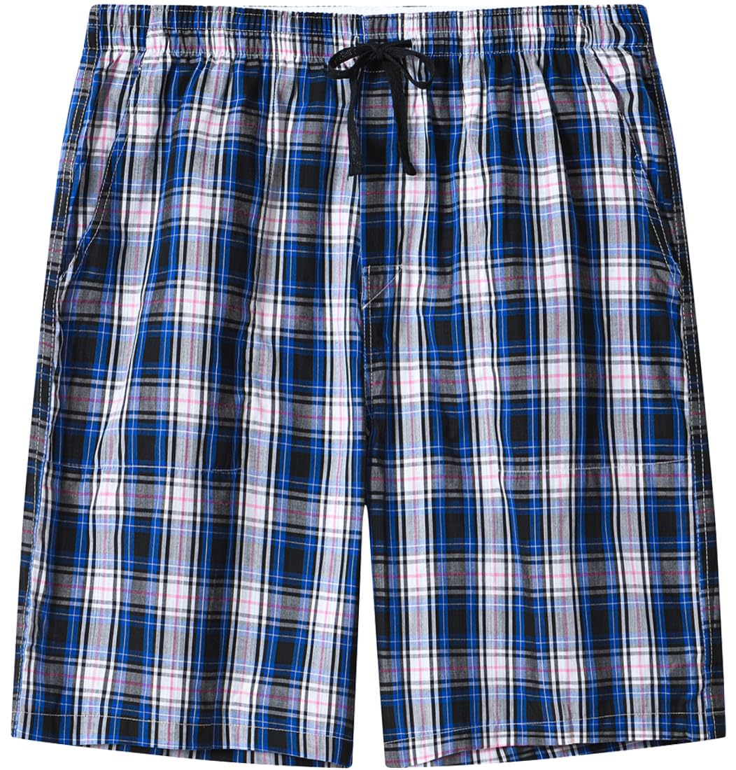 MoFiz Garçon Bas de Pyjama Coton Shorts de Salon à Carreaux Léger Vêtements de Nuit avec Poches 7-15 Ans