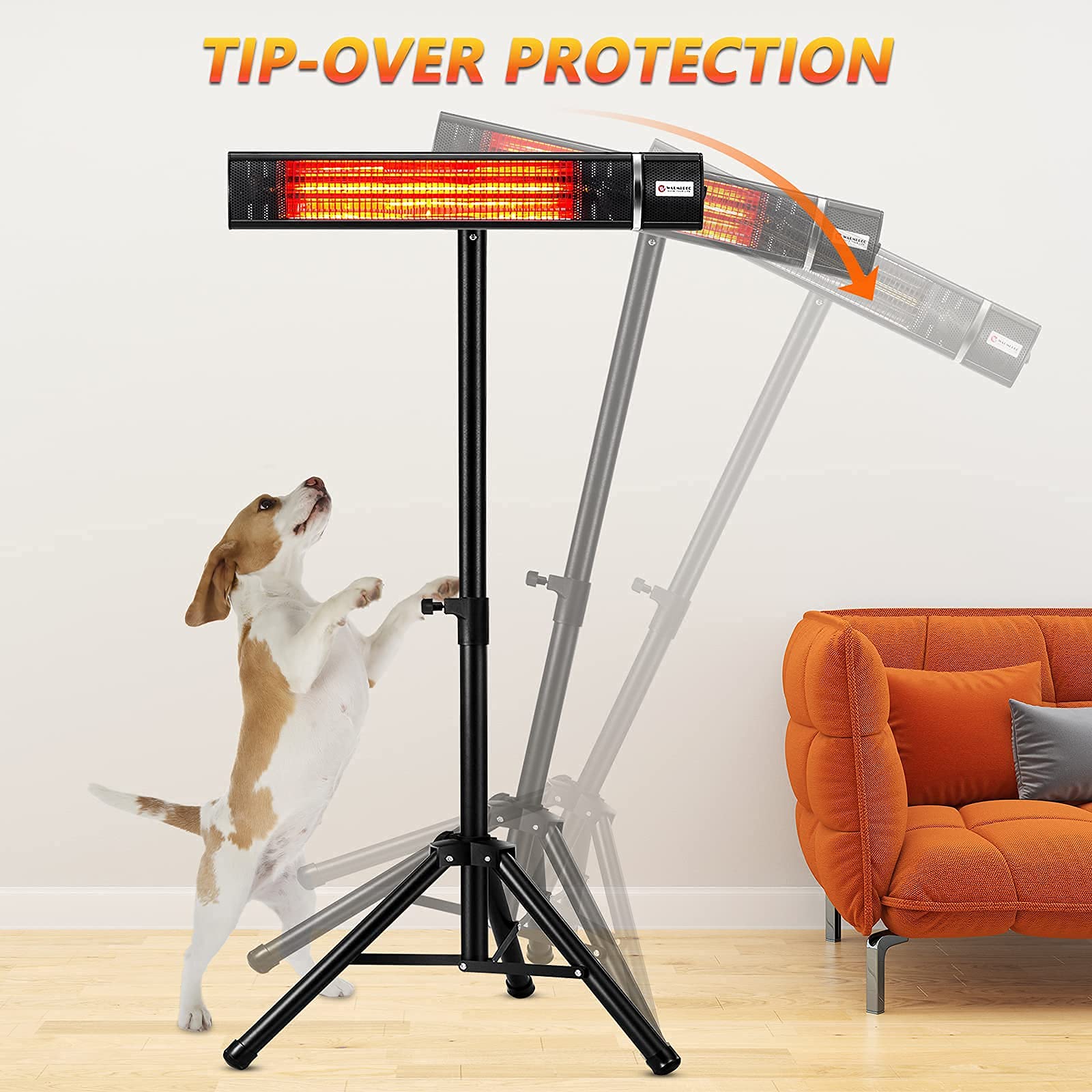 WARMLREC Electric Patio Heater Infrared Heater Portable 1500W Adjustable  Tripod Outdoor/Indoor Golden Tube Heater… : Amazon.ca: Patio, Lawn u0026 Garden
