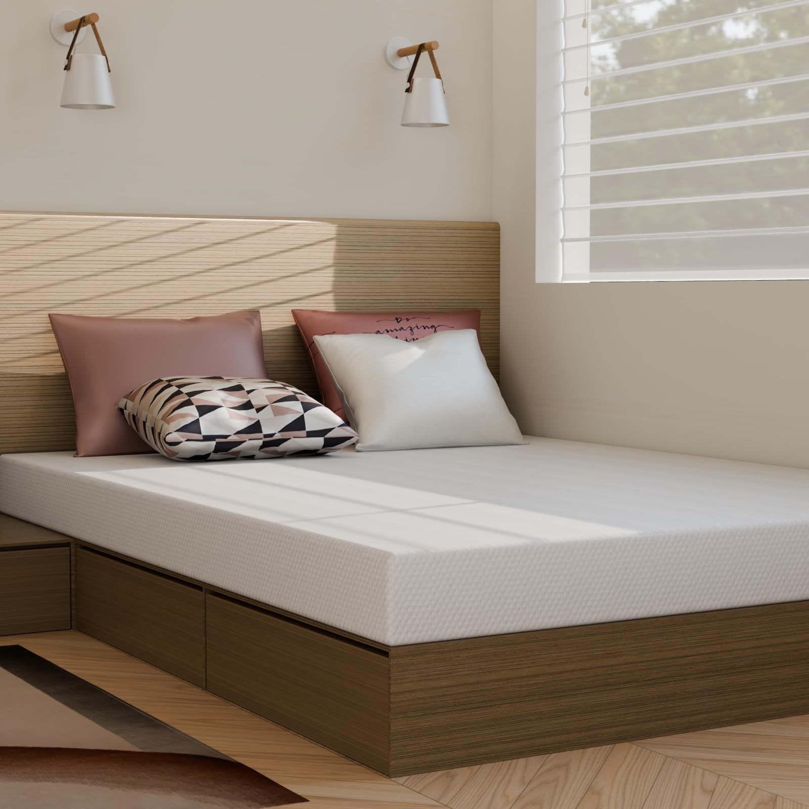 Queen 6" Mattress, Cooling Gel Memory Foam, Medium-Firm, Bed in a Box, Fiberglass Free, Pressure Relief, CertiPUR-US