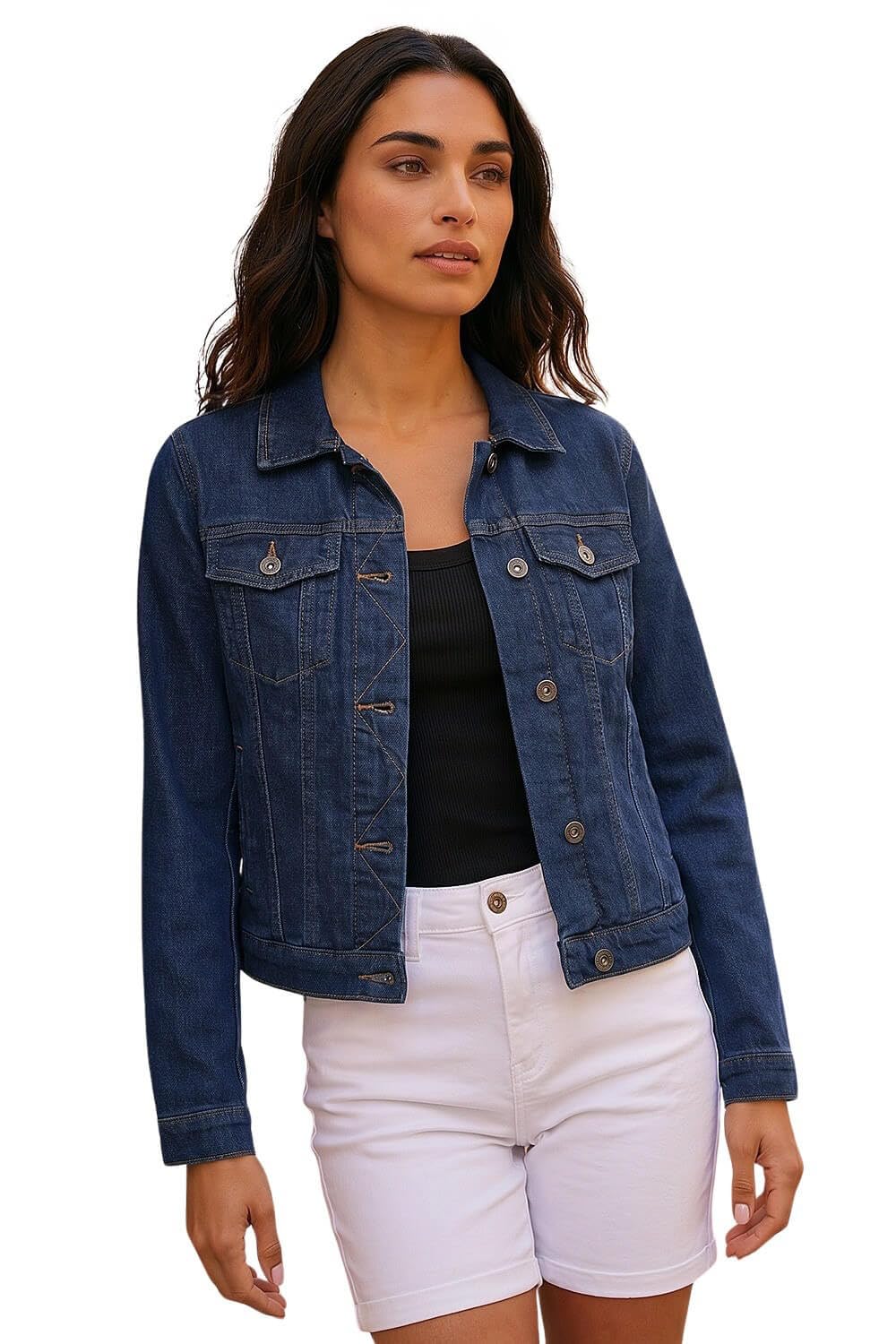 Roman Women's Indigo Classic Cotton Denim Jacket Size 12