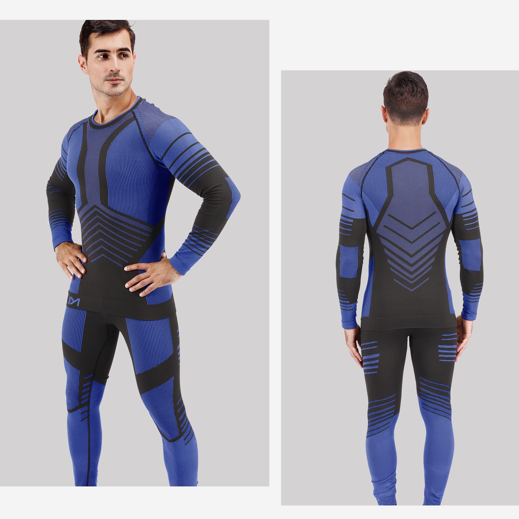 MEETYOO Biancheria Intima Termica Uomo, Intimo Termico Invernale Maglia Termici Pantaloni Base Layer per Sci Corsa Ciclismo