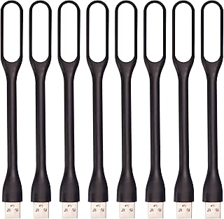 Kyfreshpower Flexible Mini USB LED Lamp Light Portable Night Light Compatible for Power Bank, Laptop, Notebook, Reading, Computer Keyboard USB Reading Light (8-Black)