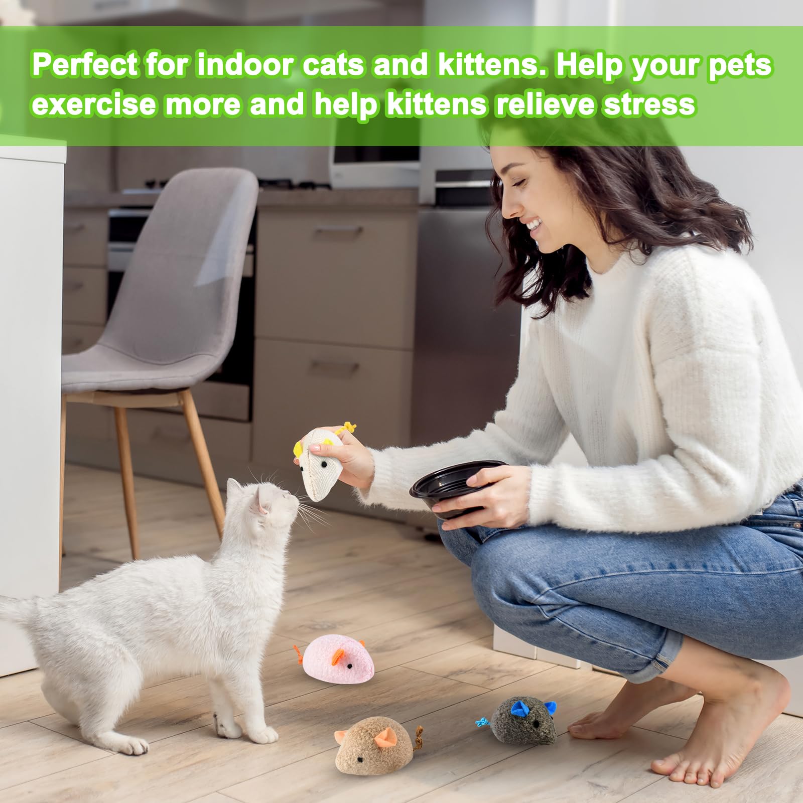 Produktbild von 3 Stück Katzenspielzeug Selbstbeschäftigung Hängende Türrahmen Mit Katzenminze, Teaser Katze Interaktives Katzenspielzeug Türbehang ​Hüpfendes Einziehbares Für Katzenauslauf Und Gegen Langeweile