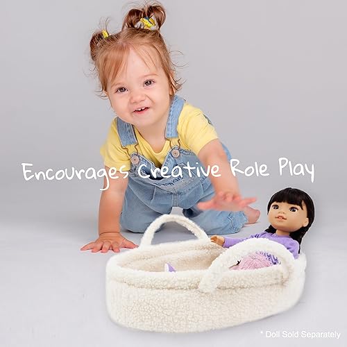 Miniatura 5 de June Garden Cozy Dream Doll Bassinet - Portador Portátil para Muñecas de Bebé - Se Adapta a Muñecas American Girl o Osos de Peluche de hasta 18" -