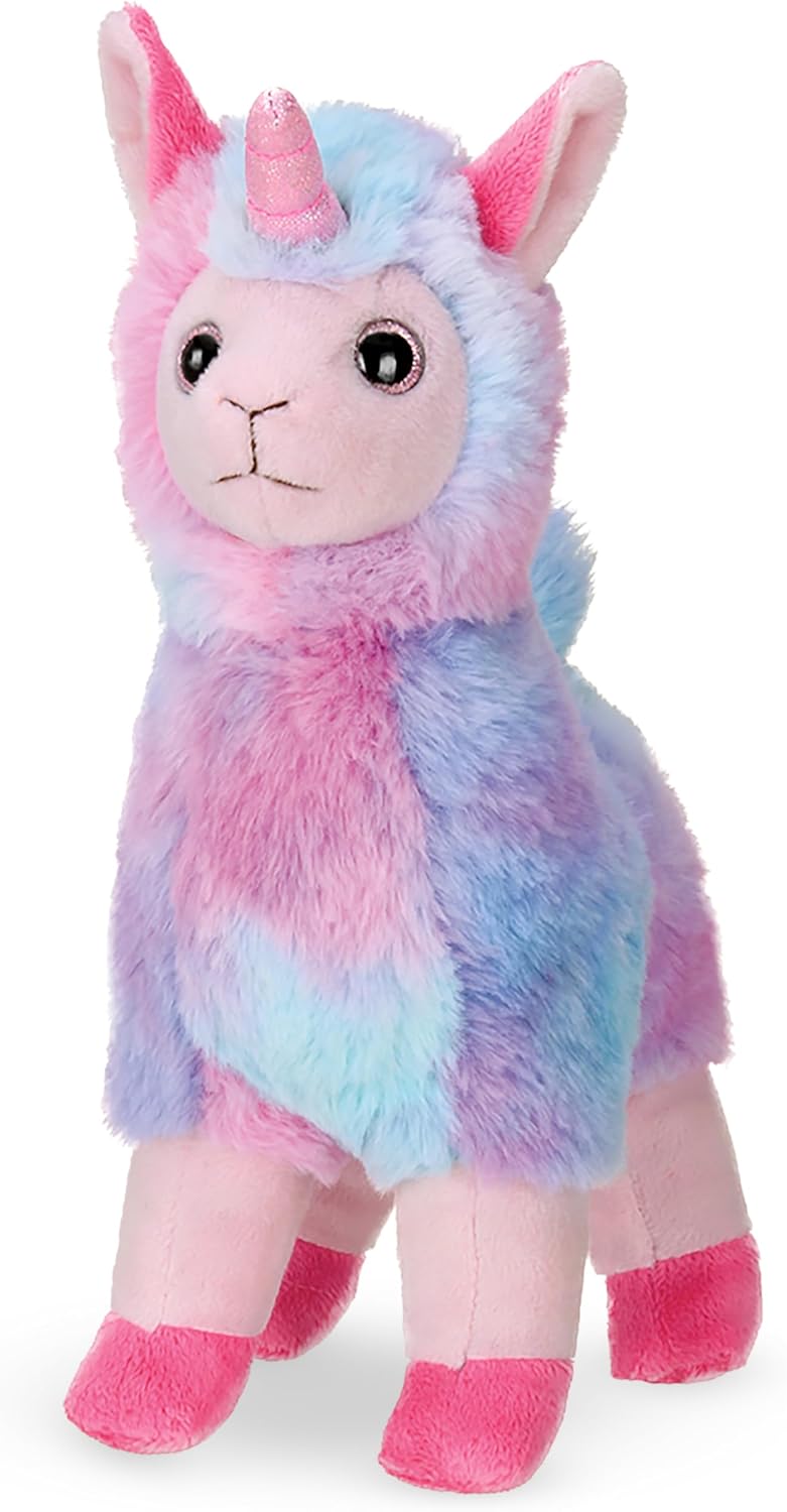 Bearington Rainbow Shimmers Unicorn Stuffed Animal - 10" Fluffy and Cuddly White Stuffed Unicorn Plush with Soft Plush Fur for Play and Cuddles - Adorable Rainbow Stuffy Gift for Toddlers and Kids