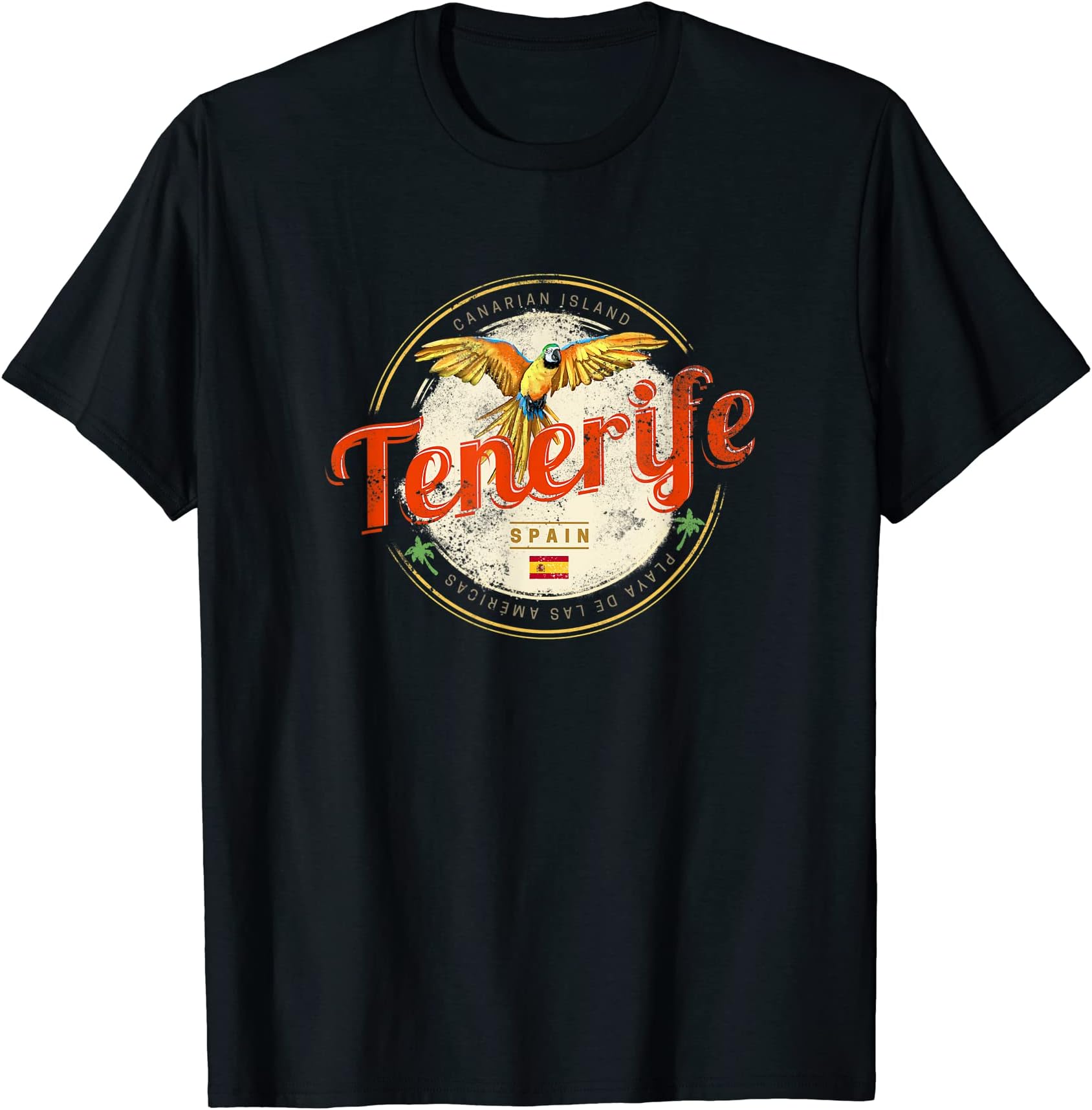 Tenerife and Parrot Canary Islands Spain Vintage Souvenir T-Shirt