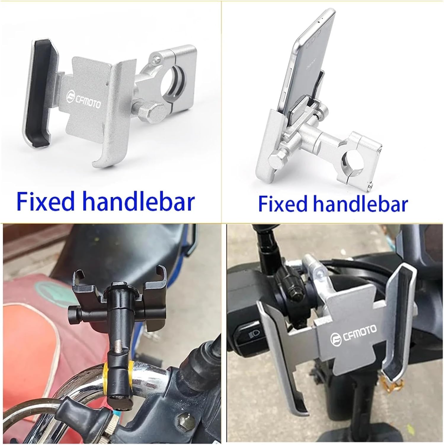 for CFMOTO CF300J 150Nk 250Nk 400Nk 650Nk Motorcycle Accessories Handlebar Mobile Phone Holder GPS Stand Bracket(Black mirror holder)