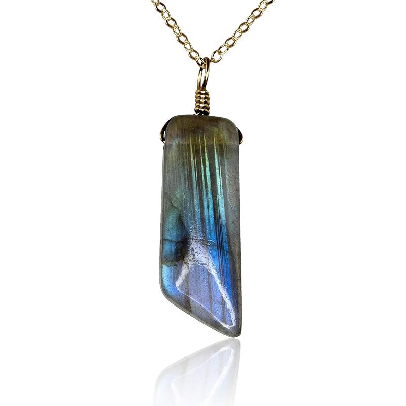 Labradorite Smooth Point Pendant 