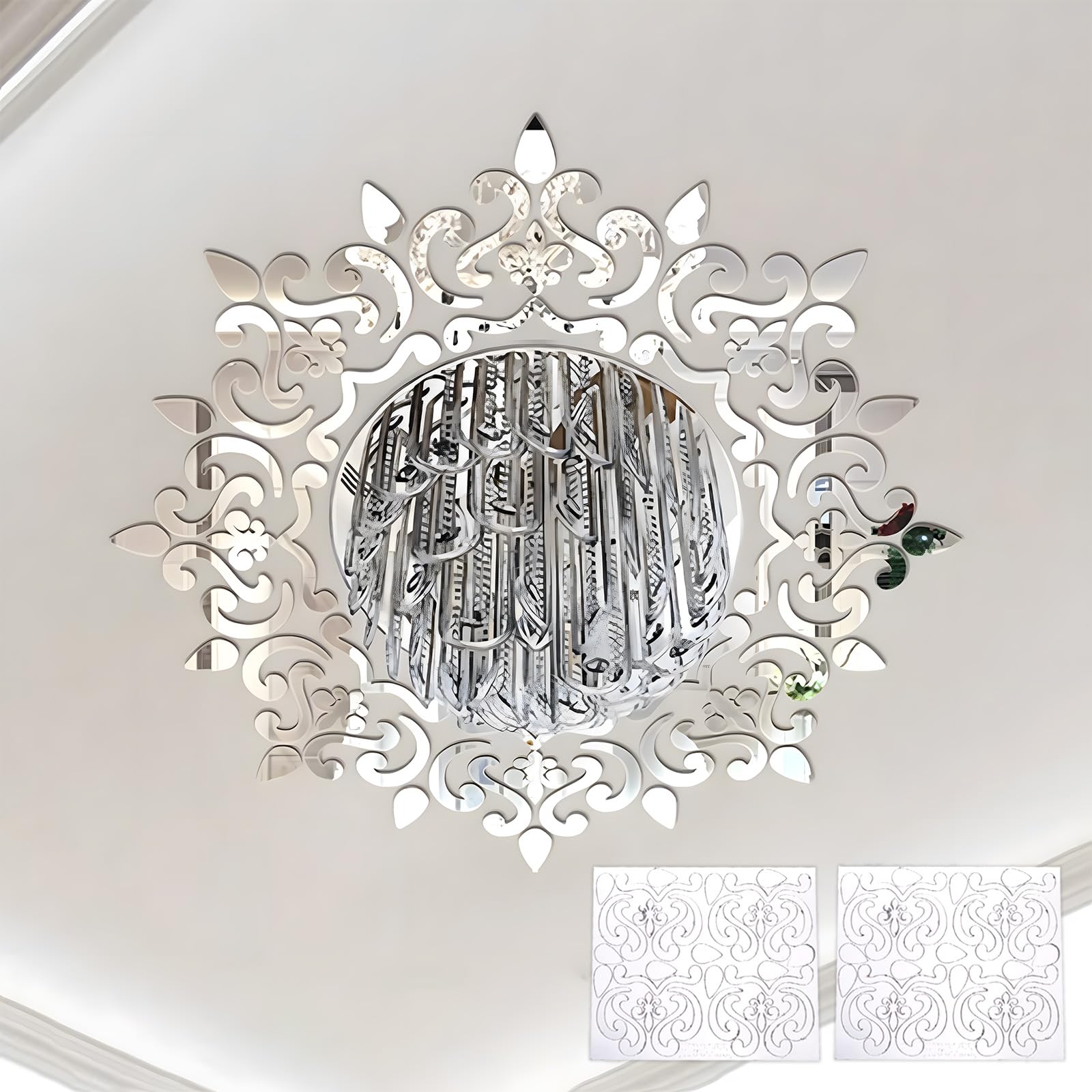 INCREWAY 1Pack Black Split Lighting PU Ceiling Medallion Cover Plate Ceiling Fan Medallion Home for Light Fixtures Ceilings Light Trim, 12 Inch OD x 5.3 Inch ID — Amazon image 17