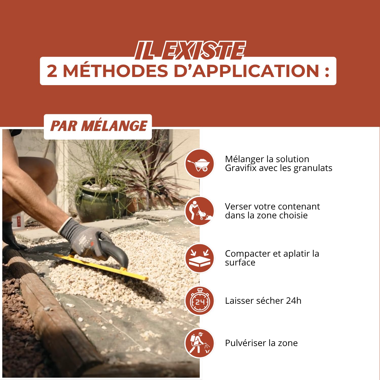Liant Gravier extérieur 5L, Colle pour Cailloux extérieur et paillis, Jardins secs, Allées Bordures, Incolore, Sol perméable, Résistant UV, Jusqu à 10m2 (5L)