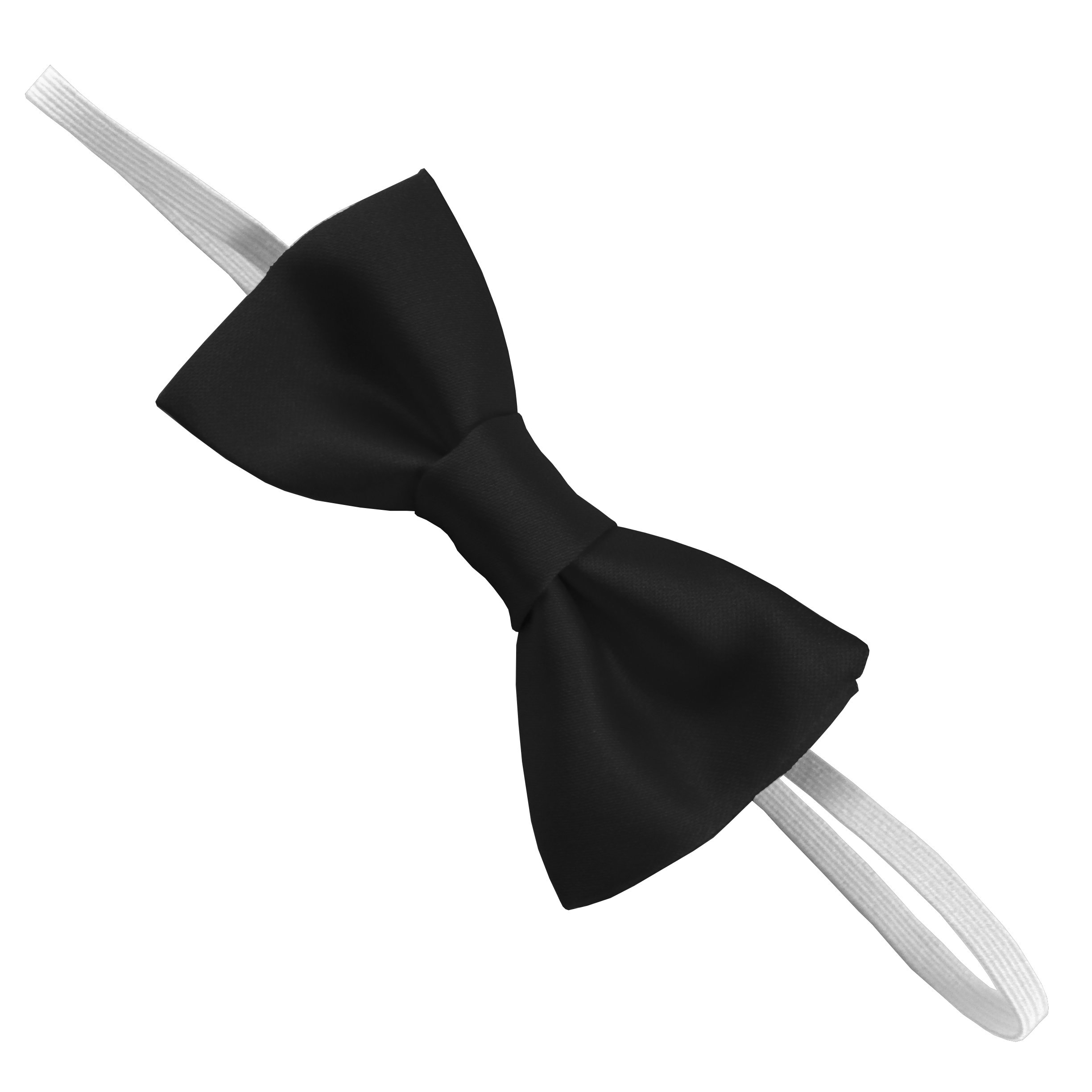 Great British Tie Club Black Children's Satin Elastic Bow Ties (Black)