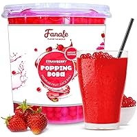 Vista 32 de Fanale Lychee Popping Boba Pearls, veganas, sin OGM, sin gluten, sin grasa, perfectas para té de burbujas, batidos, helados, postres y bebidas, 1